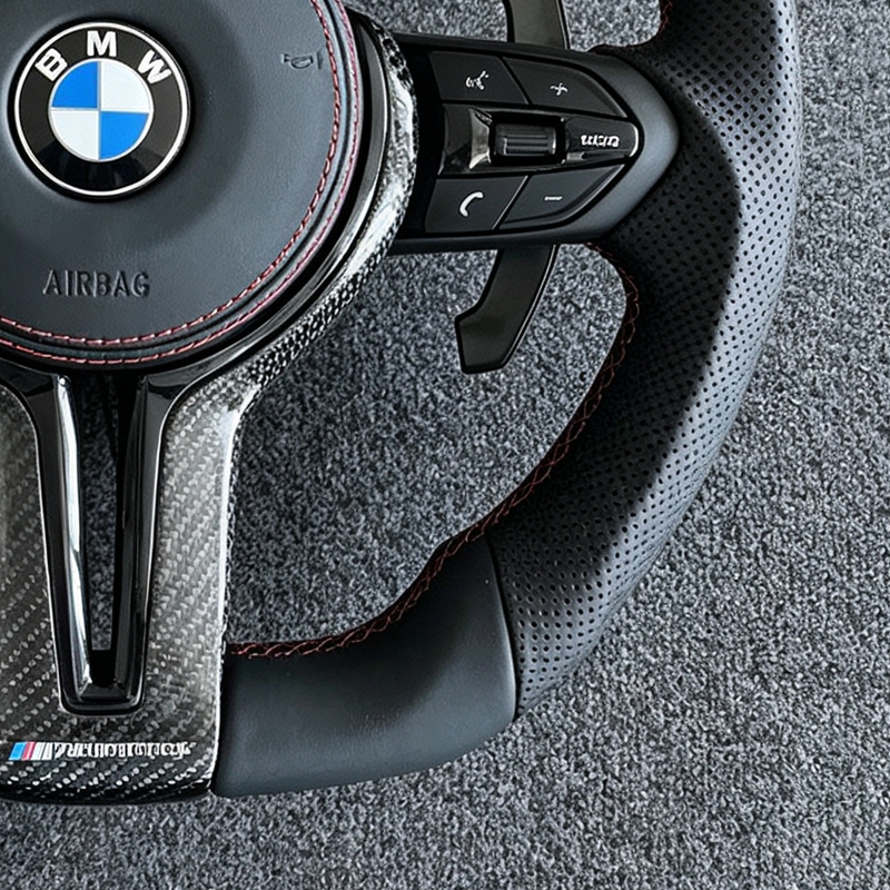 Suitable for BMW M3 M5 F10 F30 F20 F21 F22 F31 F32 F33 F34 F36 F15 F25 F26 F01 Brown leather steering wheel customizable col