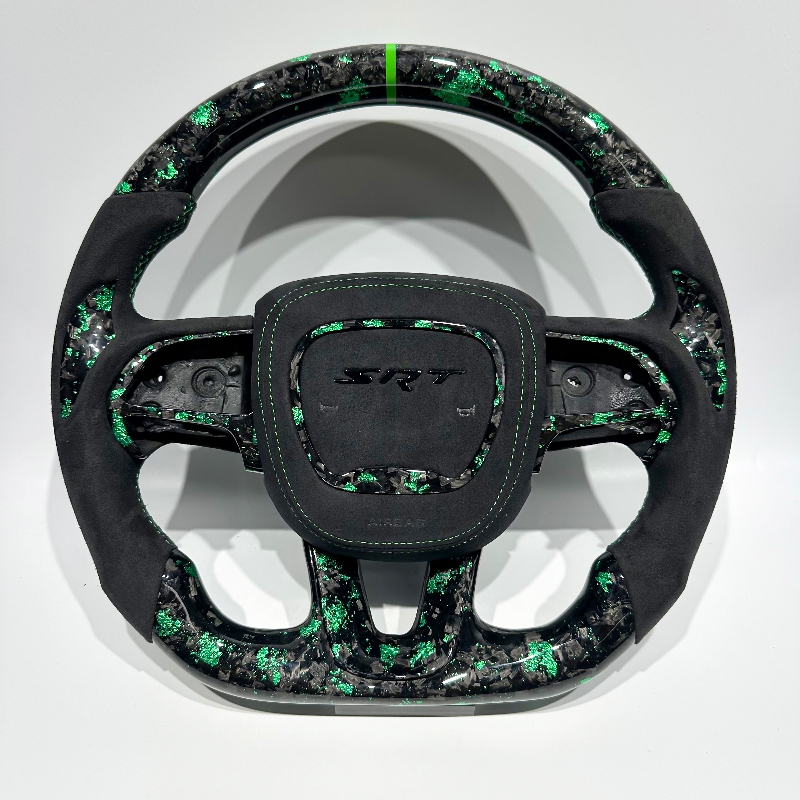 LED Screen Forged Carbon Fiber Sports Car Steering Wheel for Dodge Charger SRT Durango HELLCAT Custom Steering Wheel