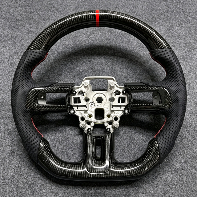 For Ford Mustang 2012-2014 Carbon Fiber Steering Wheel Custom Auto Interior Parts