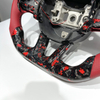 Sport Style Dodge Charger and Challenger SRT 2019-2023 Custom White Forged Suede Carbon Fiber Steering Wheel with Smart LED