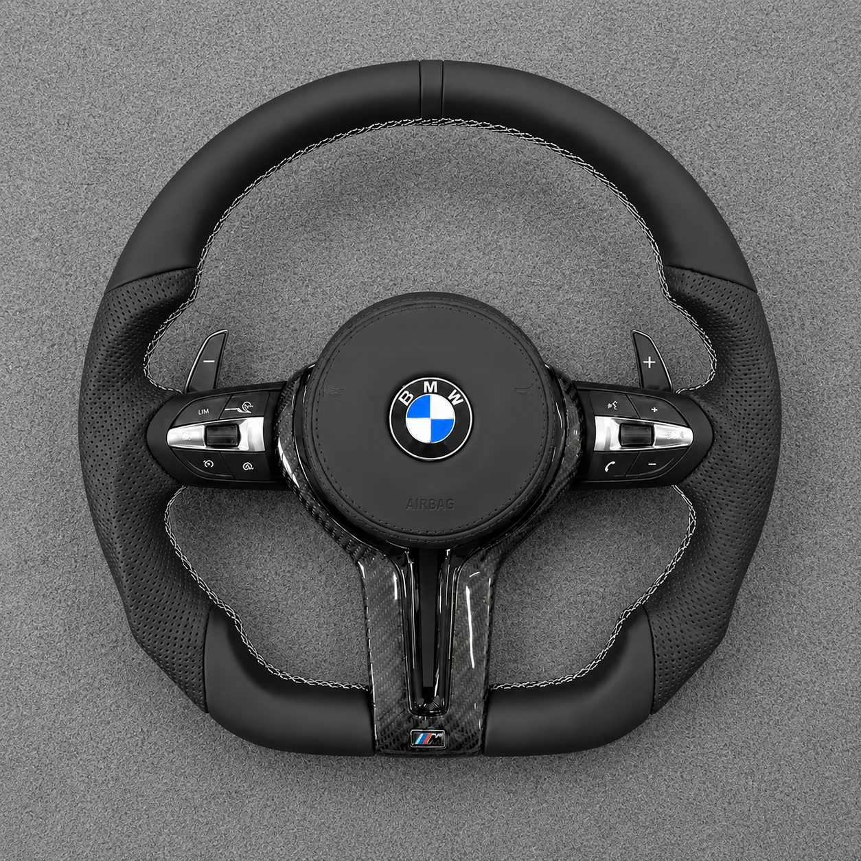 Custom Nappa Leather Real Carbon Fiber LED Steering Wheel for BMW 4 Series F32 F33 F36 And M4 F82 F83 2013–2020 -JIONX