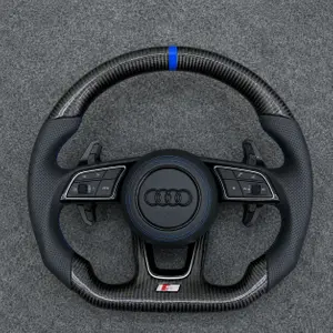 For Audi TT 8N 8J 8S TTS TT RS 1998-2023 Custom Real Carbon Fiber Flat Bottom Sport Steering Wheel | JIONX