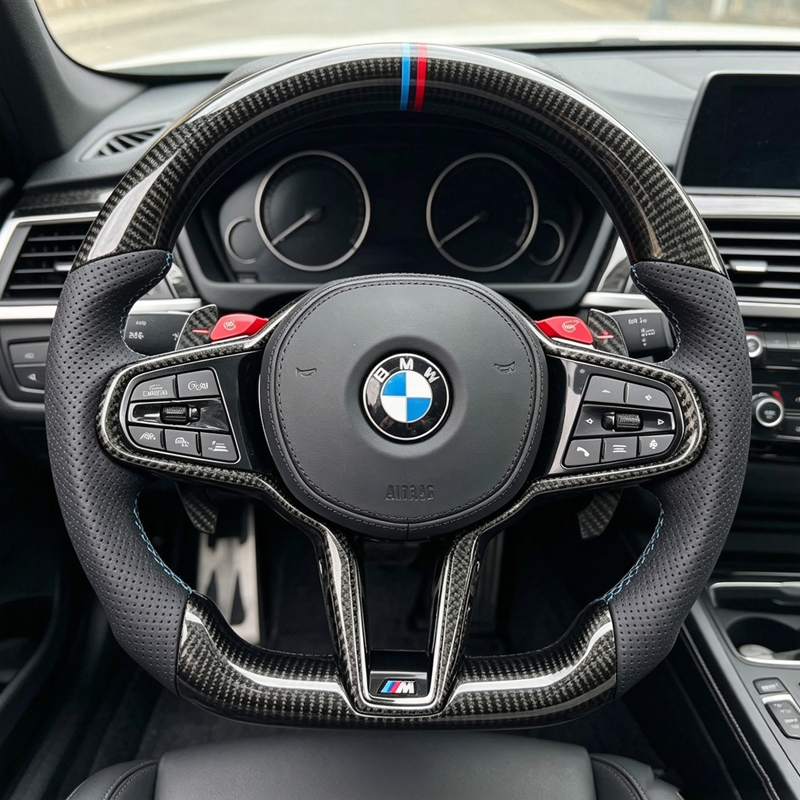 Factory Supply Carbon Fiber Steering Wheel Fit for 5 Series G30 G31 G38 X3M X4M X5M X6M M5 F90 Customized Steering Wheel