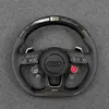 LED carbon fiber steering wheel with start stop button perforated leather for audi a4l a5 rs3 rs5 Jionx