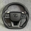 Carbon Fiber Leather Steering Wheel for Hilux Land Cruiser Prado LC300 Sports Style