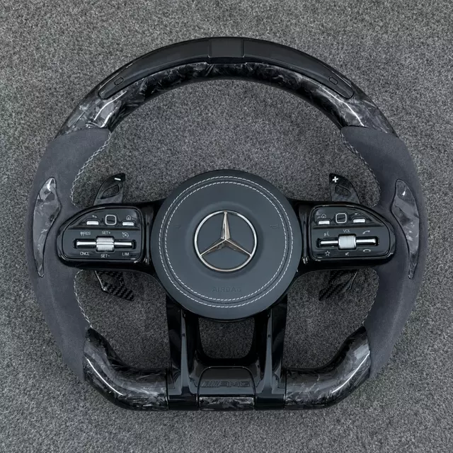 Forged Carbon Fiber LED Steering Wheel For Mercedes Benz AMG CLA GLC GLB GLS GLE W118 W204 W205 W212 W213 W221 W222 E63 E63S E63 S63 C63 CLS63 G63