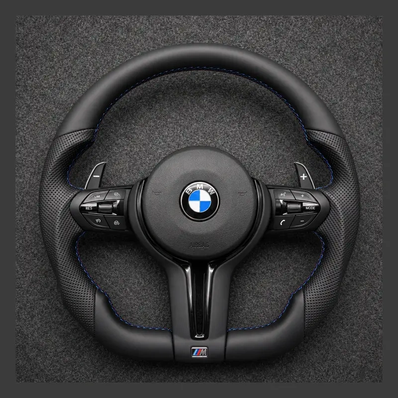 Custom 3-spoke Perforated Nappa Leather Steering Wheel for BMW 5 Series M5 2011–2023 -JIONX