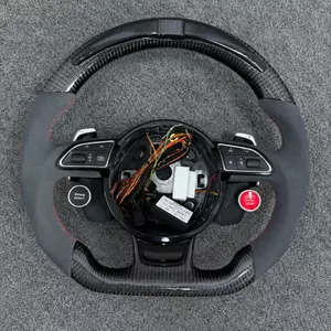 Carbon Alcantara Steering Wheel With Top LED Light, Drive Select & Start Stop Buttons For Audi A4 A5 S4 S5 RS5 2008-2017 JIONX