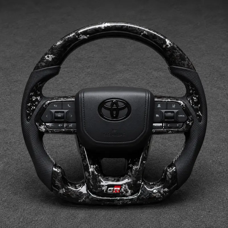 For Toyota 2015–2026 Nappa Leather Custom Real Forged Carbon Fiber Steering Wheel Carbon Fiber Trim -JIONX