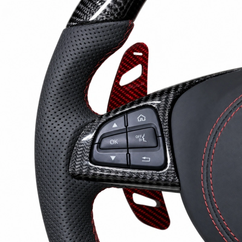 Nappa Leather And Carbon Fiber Steering Wheel for Mercedes AMG A C E GLA GLC GLE GLS CLA And CLS Series Models