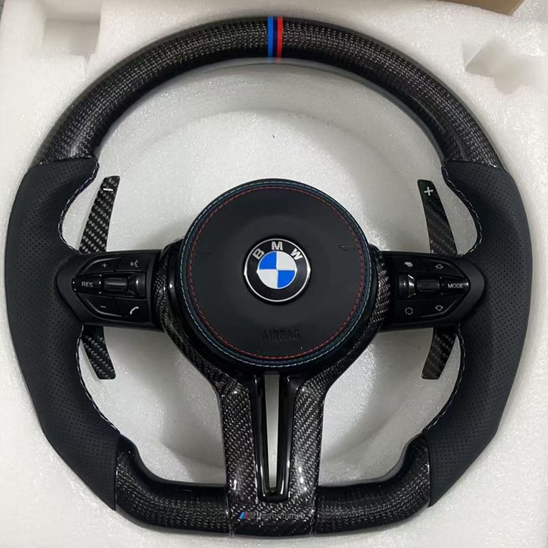 In Stock CS Style With Carbon Trim Alcantara Steering Wheel for BMW F10 F20 F22 F30 F31 M2 M3 F80 M4 F82 F85 F90 F15 E70 E90