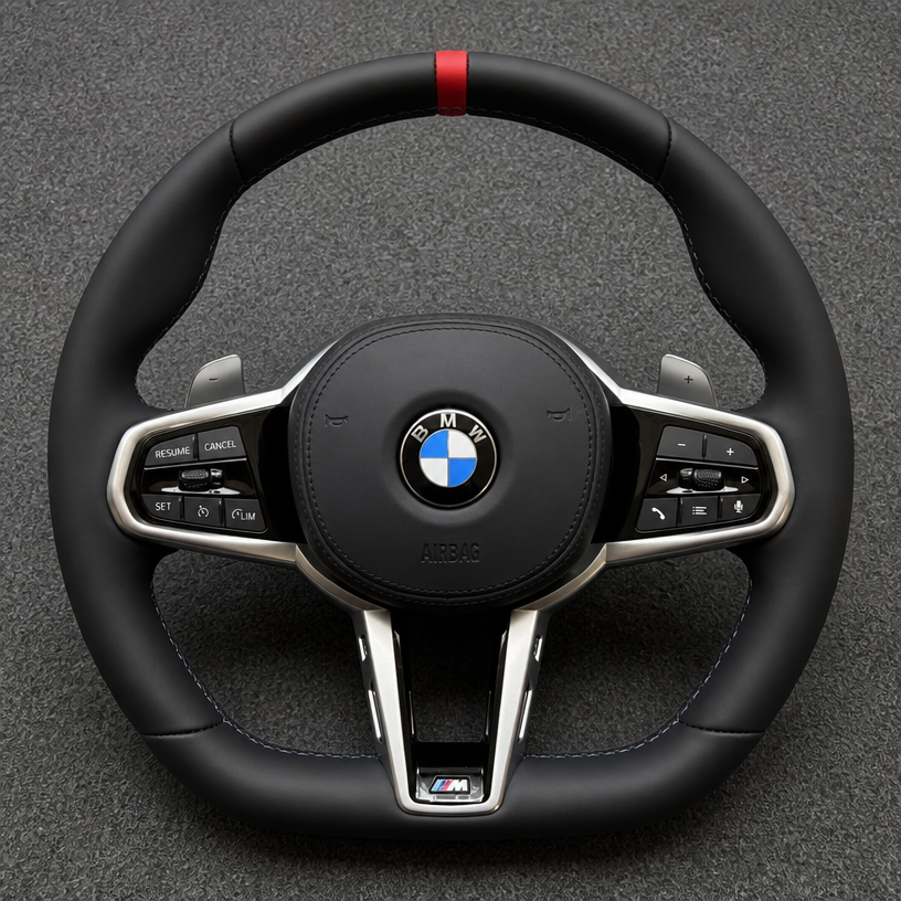 Custom Nappa Leather Steering Wheel with M Buttons for BMW 7 Series G11 G12 2016–2022 -JIONX