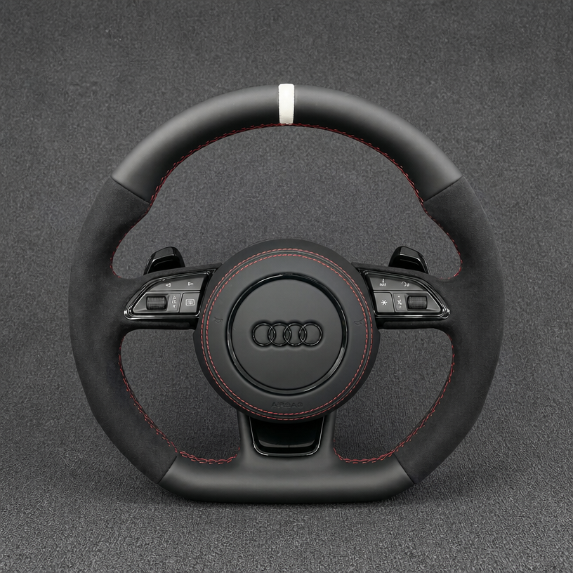 Custom Alcantara Real Carbon Fiber LED Steering Wheel for Audi A3 S3 RS3 8V 8B 8L 8P 8Y 1996–2026 -JIONX