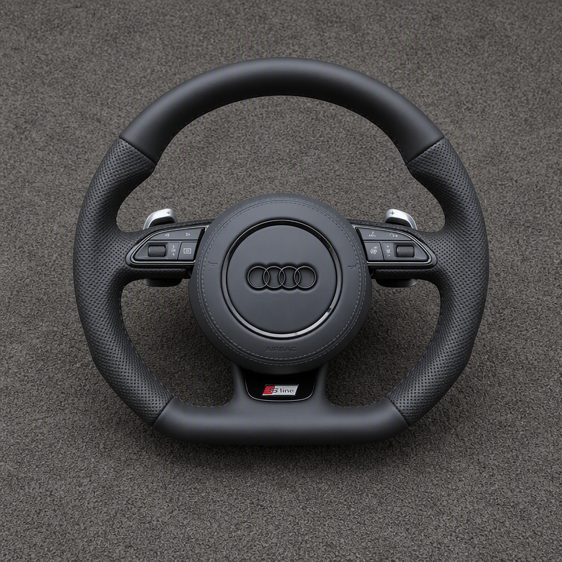 Custom Alcantara Carbon Fiber LED Wheel for Select Audi A6 S6 RS6 A7 S7 RS7 Models B8 C4 C5 C6 C7 C8 4G 4K 1994–2026 -JIONX