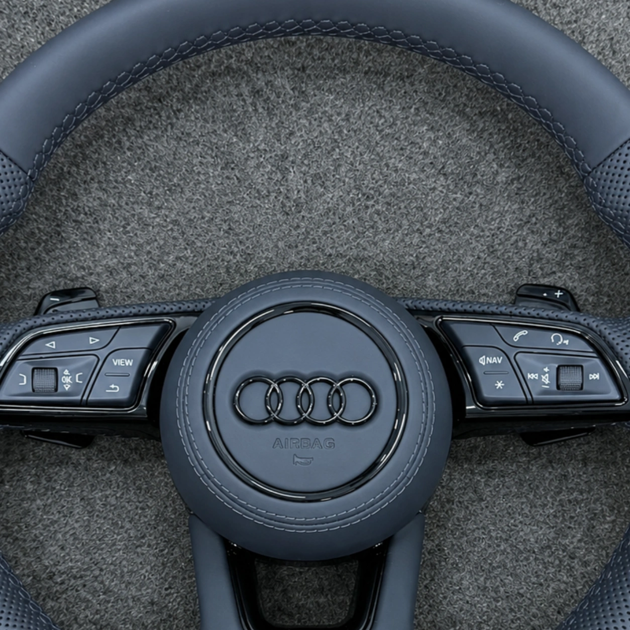 Multifunction Control Buttons For Audi Semi Perforated Leather S Line Steering Wheel JIONX