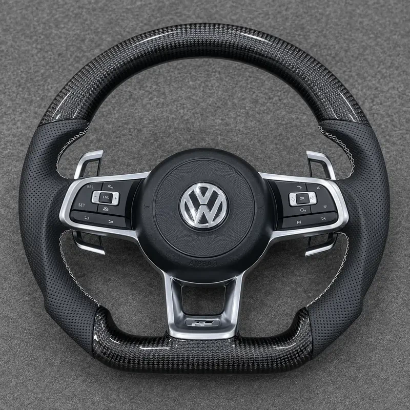For Volkswagen Golf MK7 GTI Golf R 2012-2020 Custom Real Carbon Fiber Performance Steering Wheel | JIONX