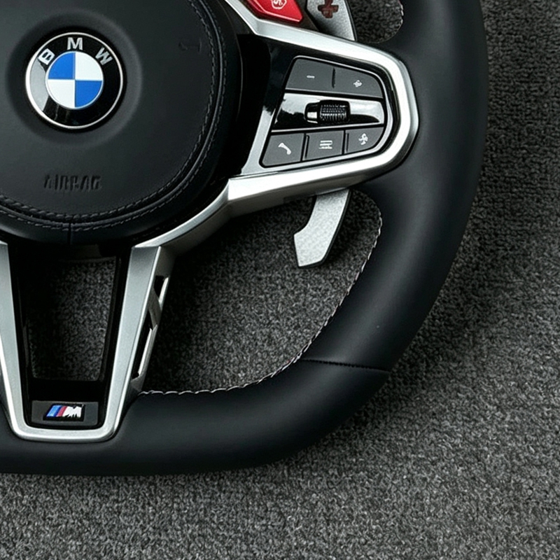 With Blue M1 M2 Button Leather LCI Steering Wheel for BMW X5 G05 X6 G06 G20 G22 G30 M2 G87 M3 G80 M4 G82 G42 M5 F90 F97 M340i