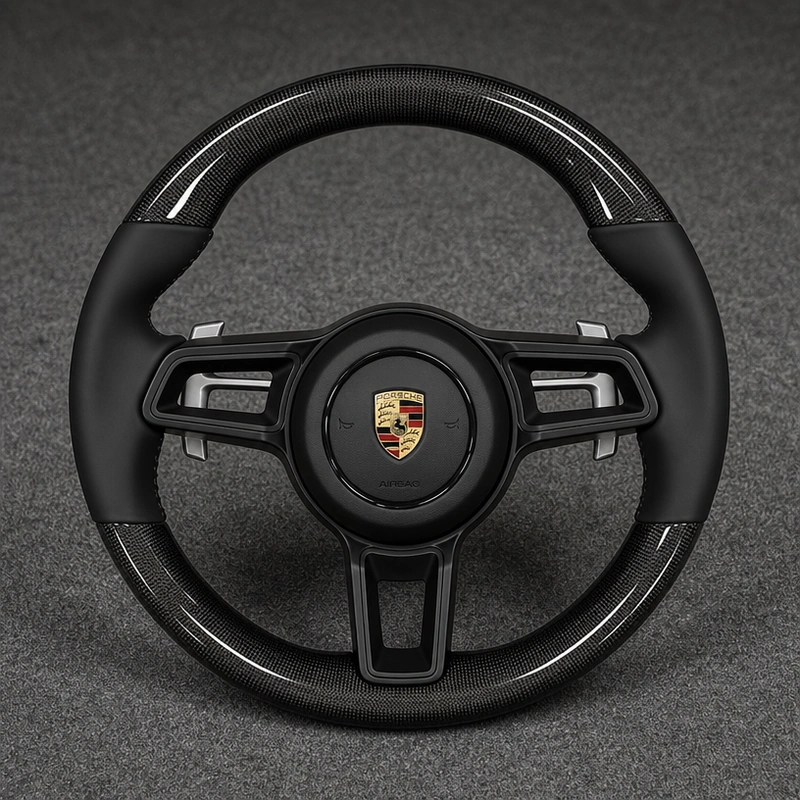 Porsche Macan 95B Custom Carbon Fiber Flat Bottom Steering Wheel 2014–2026 | JIONX