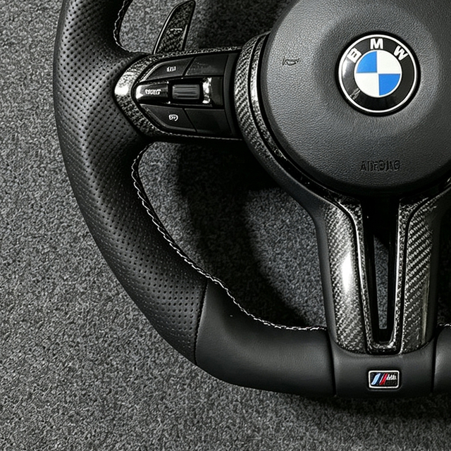 BMW F30 F20 F48 M3 F80 F25 E90 E87 X5 E70 F01 F10 Steering Wheel Black Perforated Leather Sport Upgrade Modify Accessories