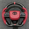 Customized Carbon Fiber Leather Steering Wheel Toyota Corolla Land Cruiser GR Prado LC200 LC300 120 150 Hilux Plug and Play