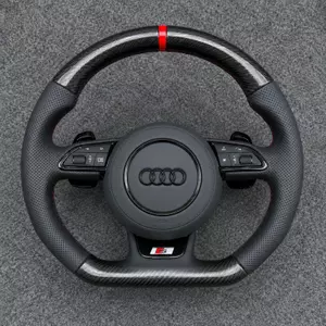 Audi R8 42 4S custom B8-style carbon fiber steering wheel with premium Nappa leather grip