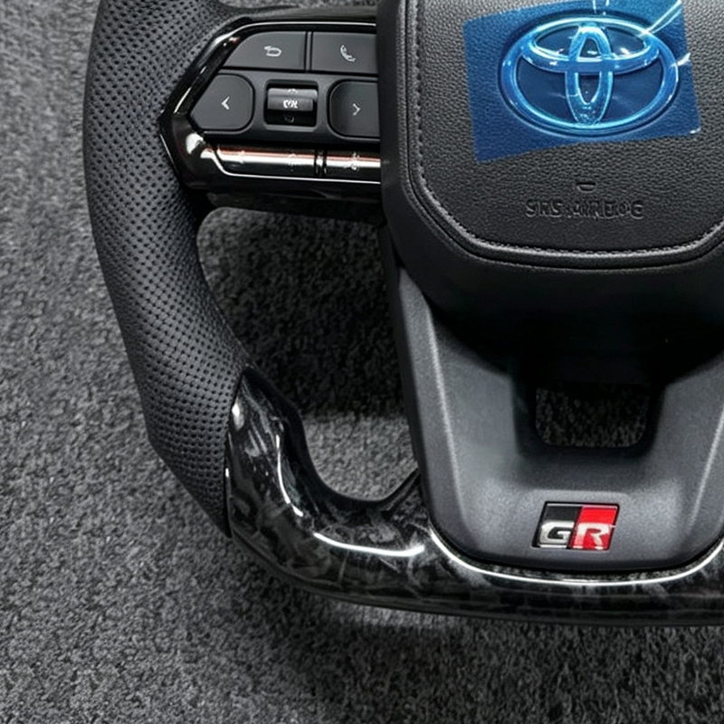 Modification Carbon Fiber Leather Steering Wheel for Corolla LC300 Hilux Fortuner Land Cruiser GR Car
