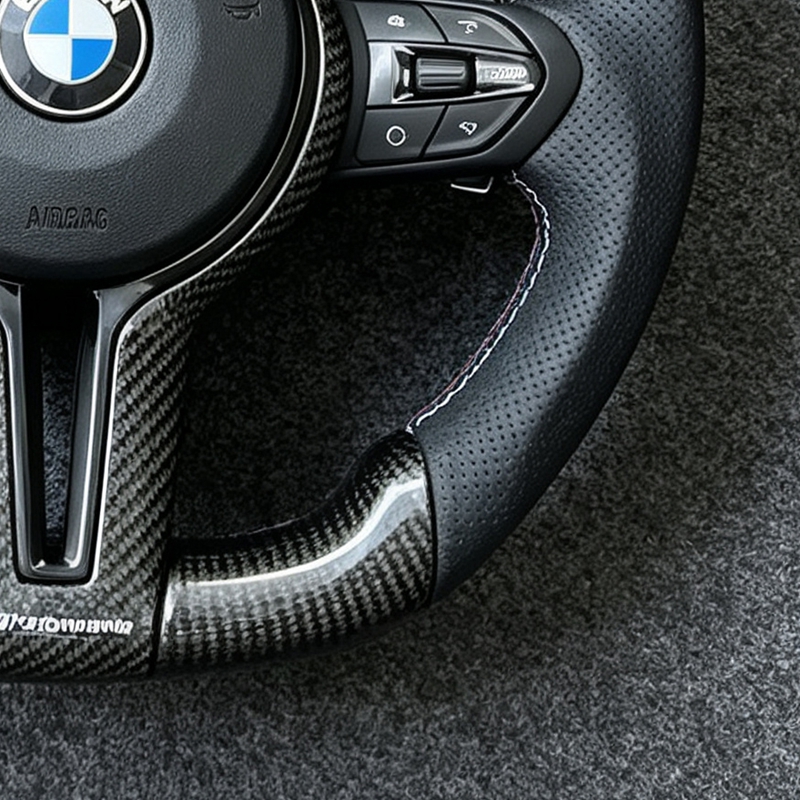 M Sport Carbon Fiber Leather Steering Wheel for Bmw F30 F31 F35 F20 F21 F40 F22 F23 F25 F26 F45 F80 Cool Black Steering Wheel