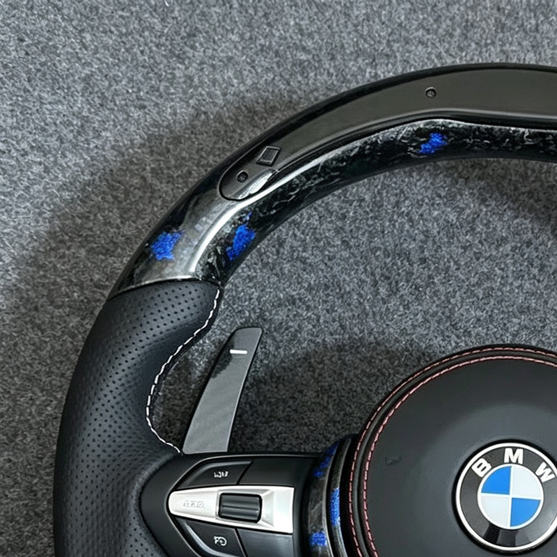 LED Steering Wheel Carbon Fiber Fit For BMW M1 M2 M3 M4 M5 M6 F30 F10 F15 F16 F32 F80 F82 4 5 6 X3 X5 Customized Sport Wheel