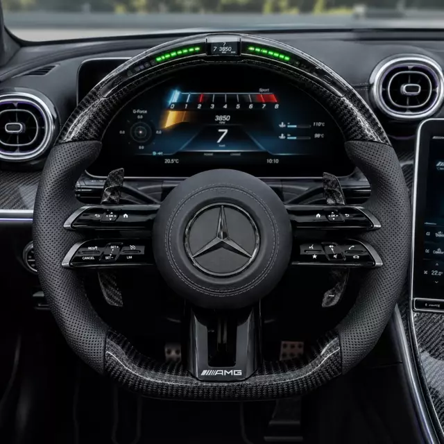 Custom LED Carbon Fiber Steering Wheel for Mercedes AMG W205 W212 W222 W253 W463