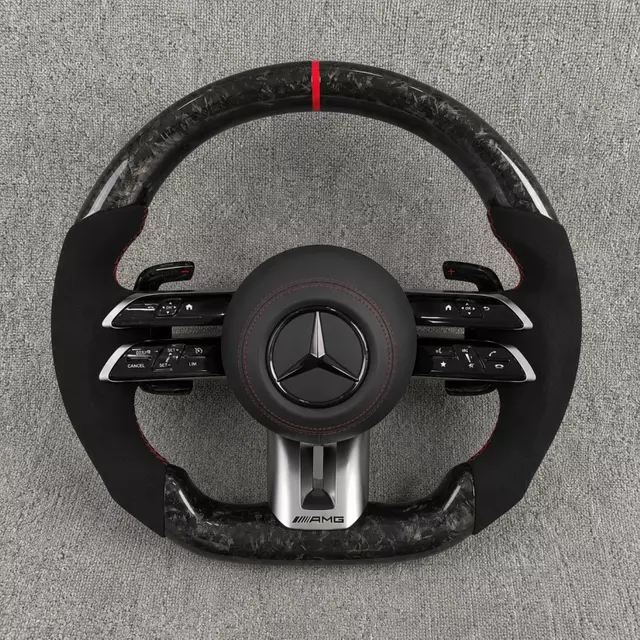 Custom Carbon Fiber Steering Wheel For Mercedes Benz AMG GT W205 W212 W190 W166 W177 W214 W216 W217 W218 W222 W253 W257 W463 W464 