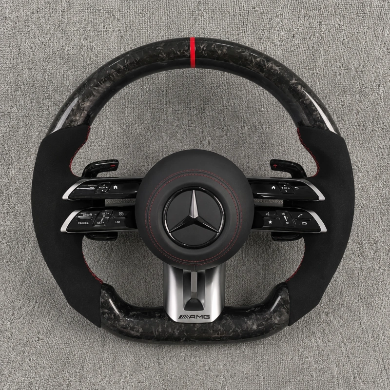 Custom Carbon Fiber Steering Wheel For Mercedes Benz AMG GT W205 W212 W190 W166 W177 W214 W216 W217 W218 W222 W253 W257 W463 W464 