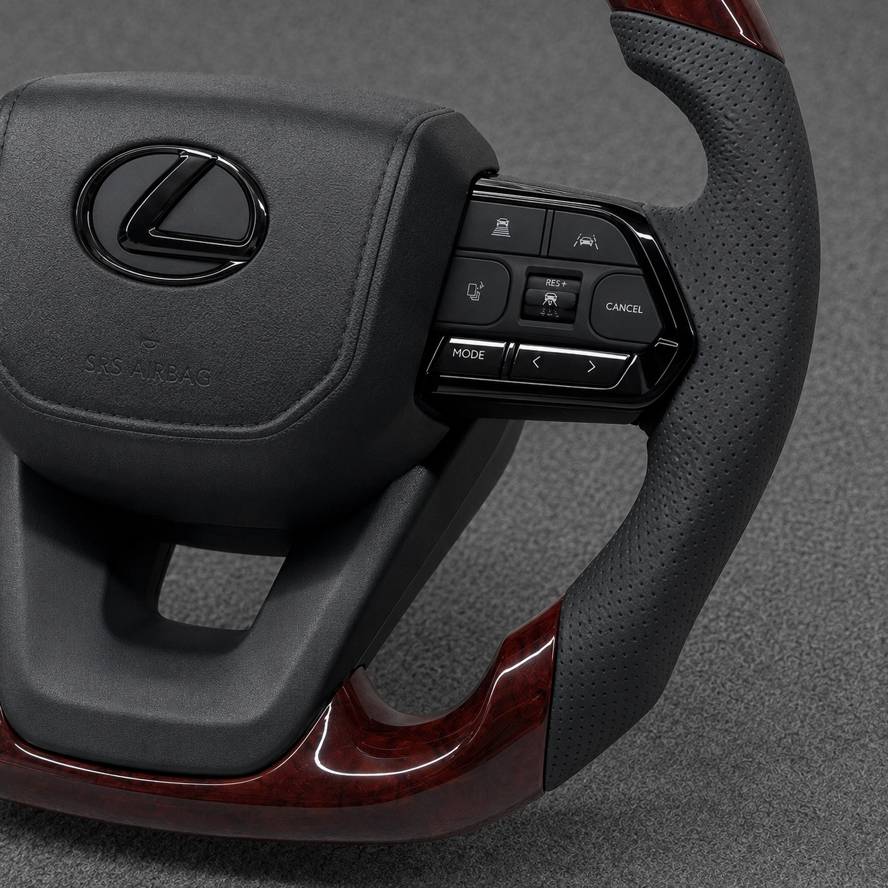 Walnut And Leather Three-spoke Steering Wheel Suitable for The Full Lexus Model Range