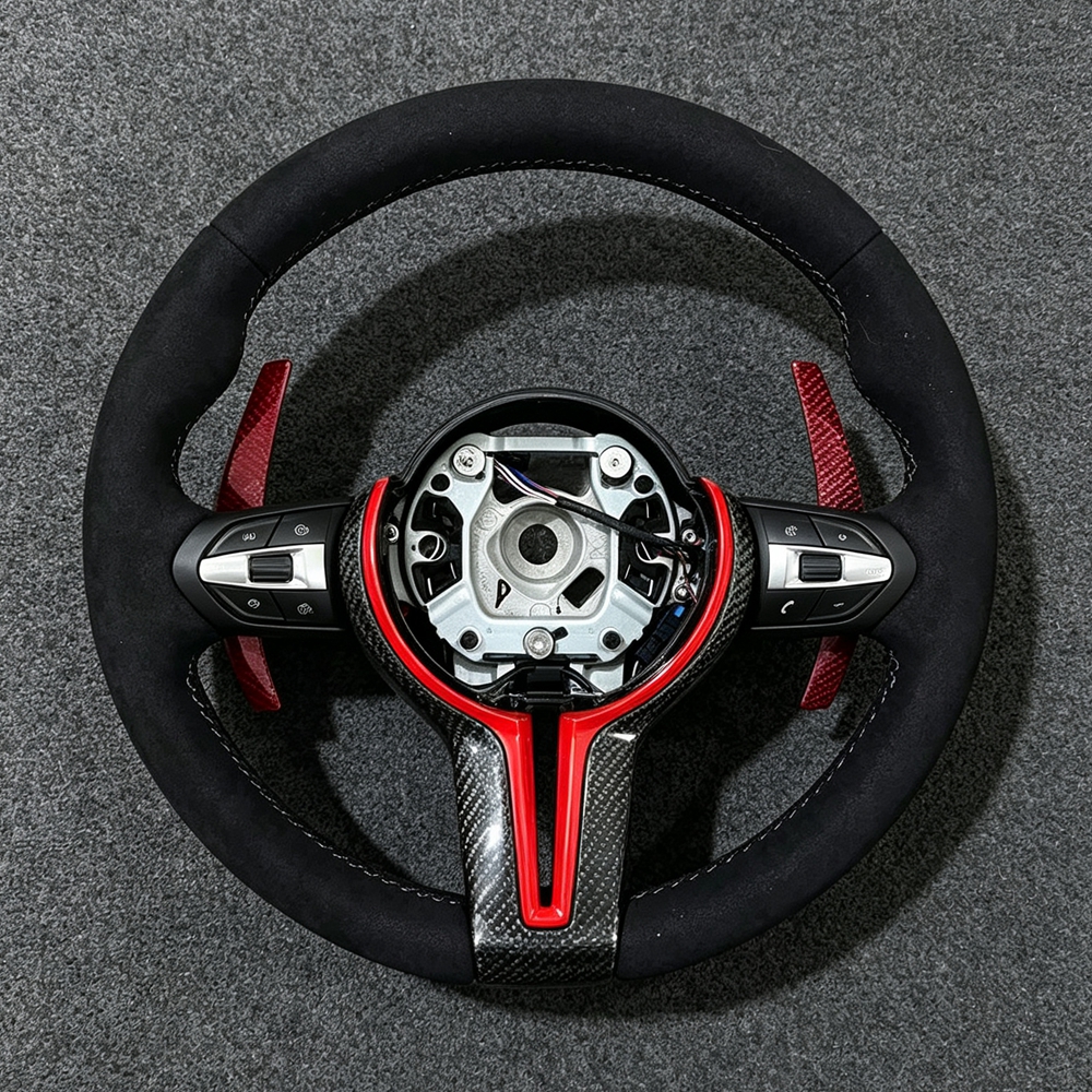 M Sport Red Strip Half Steering Wheel for BMW F10 X5 F15 F16 F20 F25 F30 F31 F34 F36 M3 F80 M4 F82 X5 E70 E72 E90 E92 M5