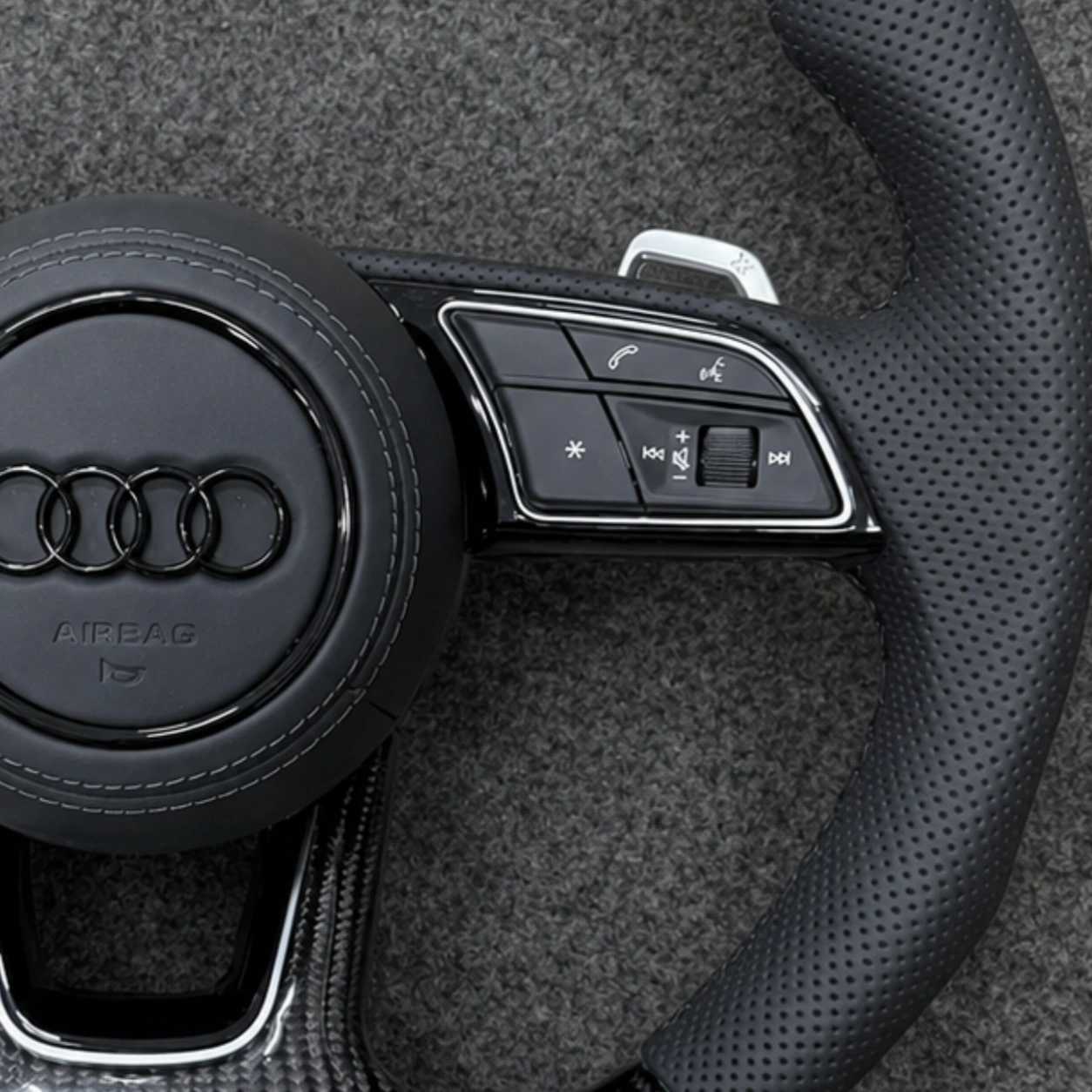 Multifunction Control Buttons For Audi B9 Carbon Fiber Steering Wheel JIONX