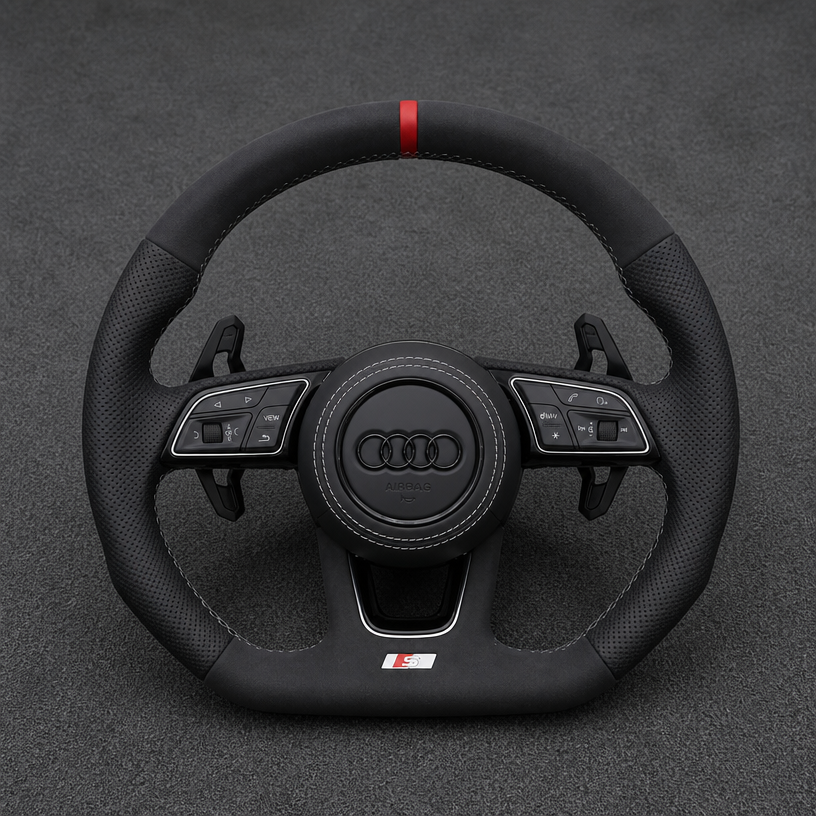 Custom Alcantara Nappa Leather Carbon Fiber LED Steering Wheel for Audi A3 S3 RS3 8L 8P 8V 8Y 1996–2026 -JIONX