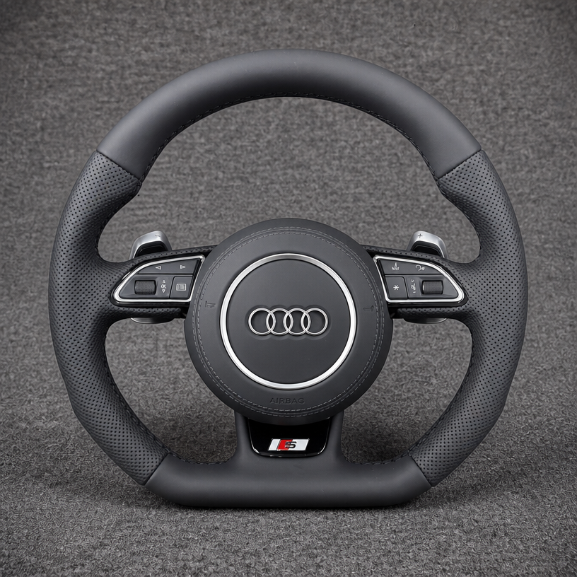 Custom Nappa Leather Carbon Fiber LED Wheel for Audi A8 S8 D2 D3 D4 D5 1994–2026 -JIONX