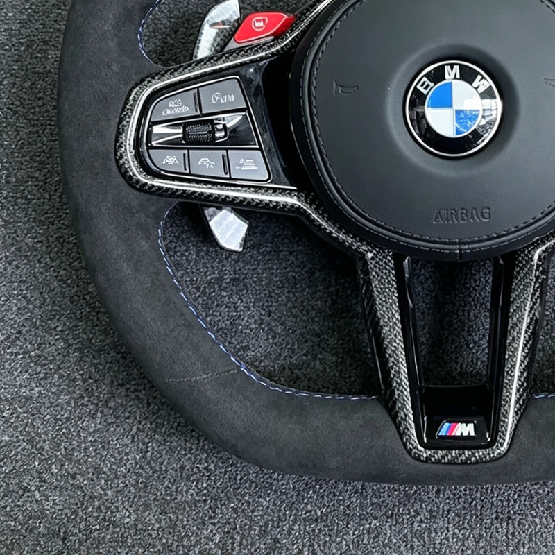 For BMW Steering Wheel LCI Style Fit G05 G20 G30 G2X G3X G8X F9X 2018-2024 Customized Carbon Car Interior Accessories