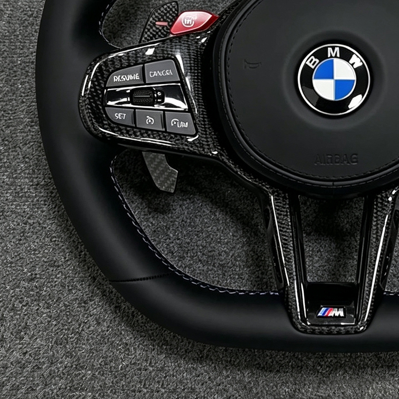 Car Steering Wheel LED Carbon Fiber for BMW G30 G20 G01 G02 G05 G06 G07 M4 M5 F90 M8 X3 X4 X5 X6 F40 F44 F97 F98 F95 F96 G11 G12