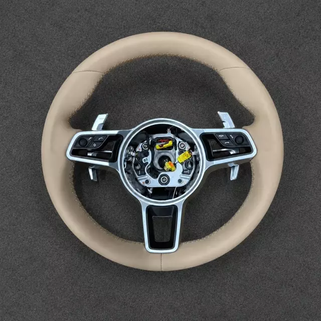 Sports Leather Steering Wheel Suitable for Porsche Cayenne, Macan, Panamera, 996 911 718 987 970 958 991 And 981 Models