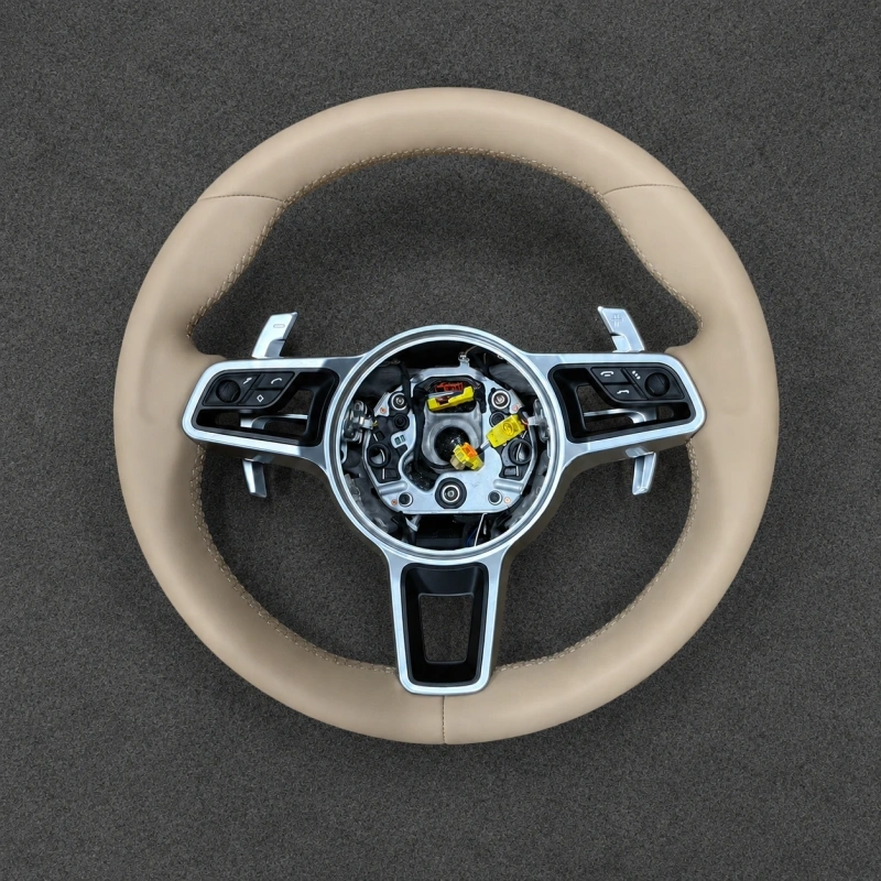 Sports Leather Steering Wheel Suitable for Porsche Cayenne, Macan, Panamera, 996 911 718 987 970 958 991 And 981 Models