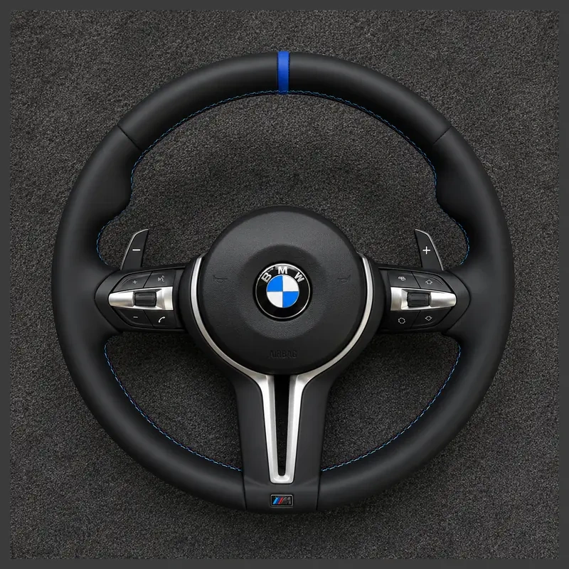 Custom 3-spoke Perforated Nappa Leather Steering Wheel for BMW 5 Series M5 2011–2023 -JIONX