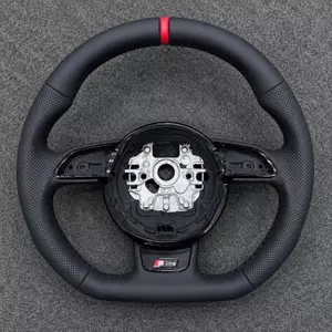 JIONX S Line D Flat Sport Wheel Black Perforated Leather Red Racing Marker For Audi A3 S3 RS3 2013-2020