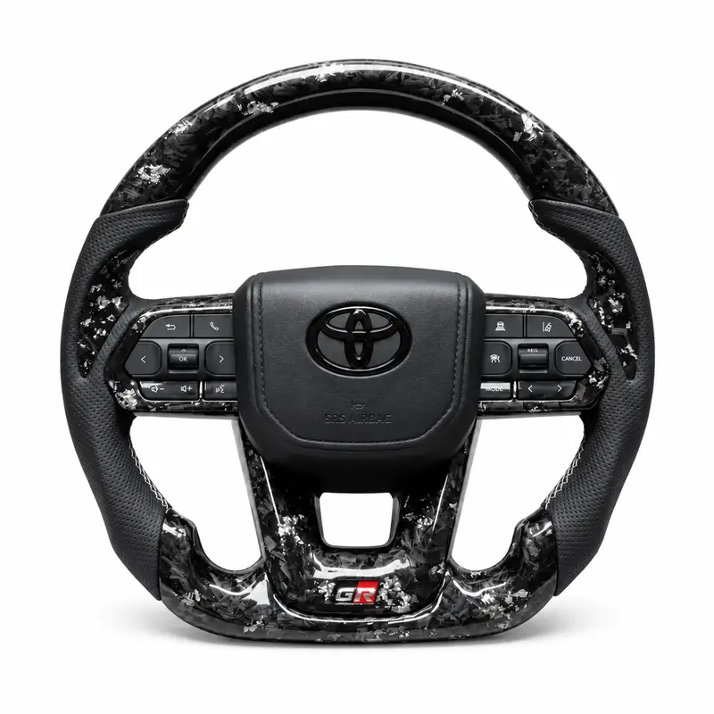 For Toyota 2015–2026 Nappa Leather Custom Real Forged Carbon Fiber Steering Wheel Carbon Fiber Trim -JIONX