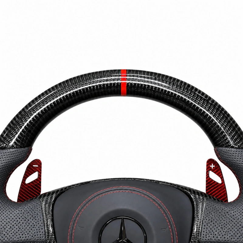 Nappa Leather And Carbon Fiber Steering Wheel for Mercedes AMG A C E GLA GLC GLE GLS CLA And CLS Series Models