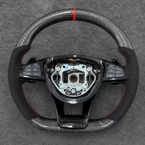Custom Alcantara And Carbon Fiber Sports Steering Wheel for Mercedes AMG W205 W204 W212 W211 W213 E300 W218 And W222