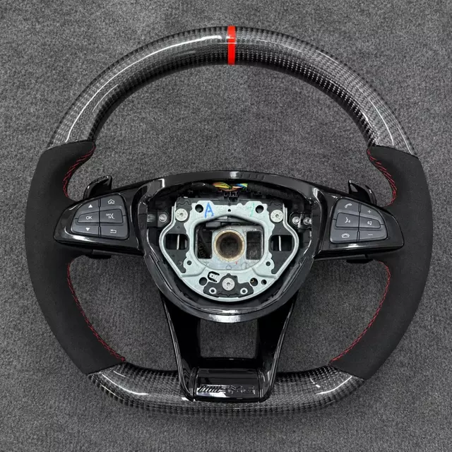 Custom Alcantara And Carbon Fiber Sports Steering Wheel for Mercedes AMG W205 W204 W212 W211 W213 E300 W218 And W222