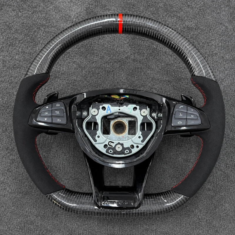 Custom Alcantara And Carbon Fiber Sports Steering Wheel for Mercedes AMG W205 W204 W212 W211 W213 E300 W218 And W222