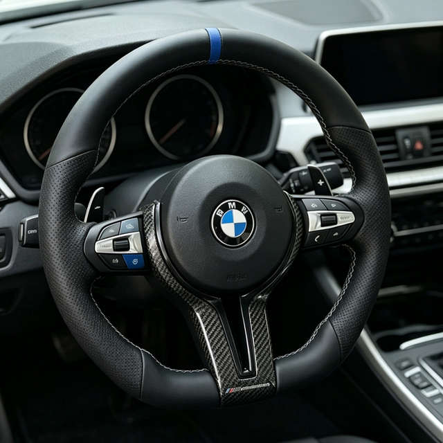 Hot Selling Leather Car Steering Wheel for BMW F30 F10 F20 F31 F32 F15 F36 X5 M3 M5 M6 F11 F15 F16 F22 E90 Automotive Parts