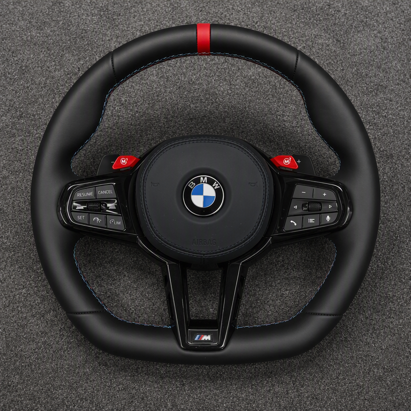 Custom Nappa Leather Steering Wheel with M Buttons for BMW 7 Series G11 G12 2016–2022 -JIONX