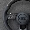 Breathable Perforated Leather And Precise Stitching Audi Custom Steering Wheel JIONX